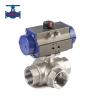 Buy cheap Stainless Steel T Type And L Type 3 Way Valve Pneumatic Actuator Driven from wholesalers