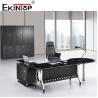 Buy cheap 4 Legs Metal Feet Glass Corner Desk Assembly Required With Cabinet from wholesalers