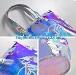 Reflective laser PU leather bag, Iridescent Tote, Fashion Holographic Handbag,
