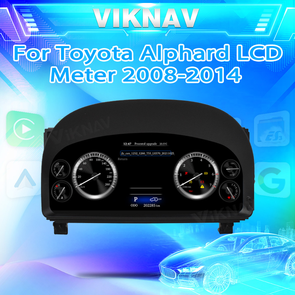 ODM Digital Instrument Cluster Dashboard Aftermarket Gauge Cluster Toyota Alphard 2008-2014