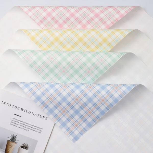 Two-color checkered retro Ouya paper-wrapped flower paper checkered gift flower