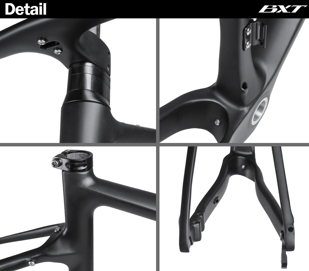 Carbon Fiber Bike Frame Road Gravel Aero Road Bike Frame 700C Matte black