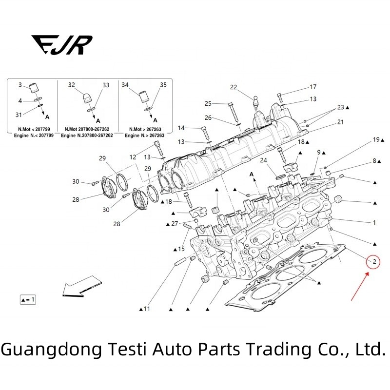OEM Standard 324016 324017 HEAD GASKET For Maserati Ghibli Levante Quattroporte 3.0 V6