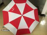 Double Layer Vented Golf Umbrella , Storm Proof Sturdy Umbrellas Red / White