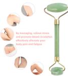 Green Gua Sha Scraping Tool , Facial Jade Roller For Face Massage