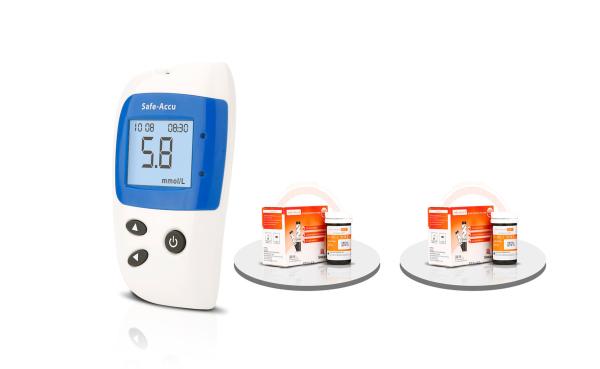 Buy cheap 0.6ul Blood Volume Diabetes Glucose Meter , Light Warning Blood Sugar Level Meter from wholesalers