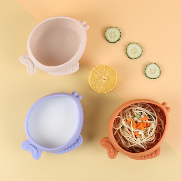 Anti Slip And Drop Resistant Silicone Baby Bowl With Super Strong Suction At The