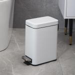 5L Stainless Steel Foot Pedal Waste Bin Rectangular Shape for Household and