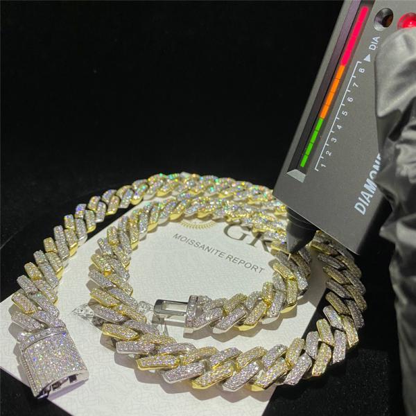 Buy cheap Jewelry Baguette Moissanite Hip Hop Chains Luxury Cuban Moissanite Cuban Chain from wholesalers