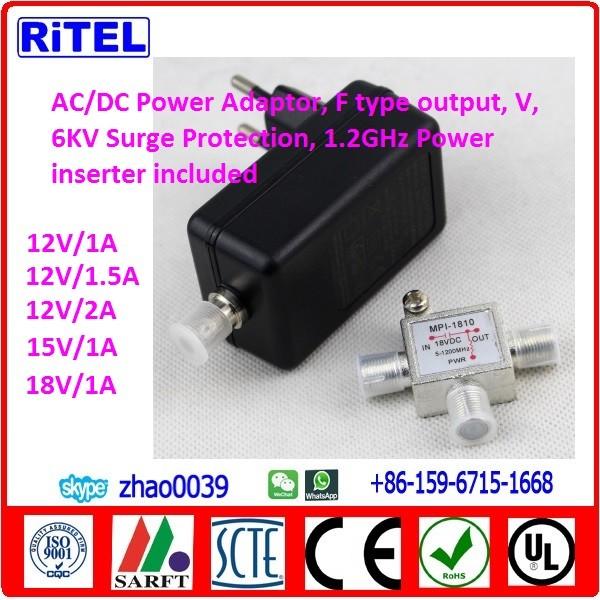 ac/dc converter power adaptor with 6kv surge protection for catv matv smatv drop