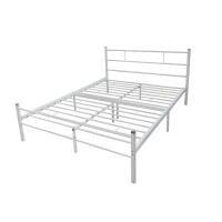 Buy cheap Queen Size Metal Pipe Bed Safety Stability White Wrought Iron Material product