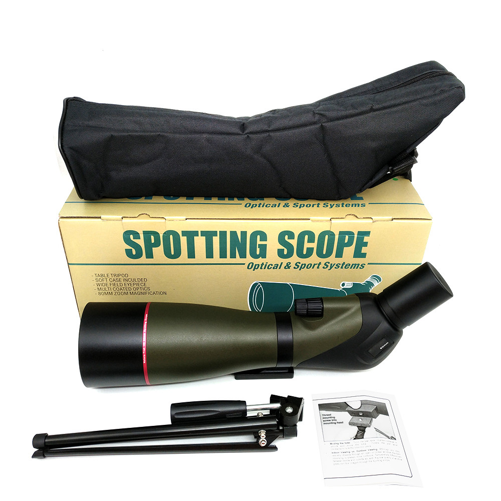 Updated 20-60x80 BAK4 Angled Telescope With Tripod And Carrying Bag And Smartphone Adapter
