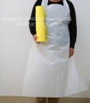 Durable Yellow Polythene Colored Disposable Poly Aprons For Food Industry