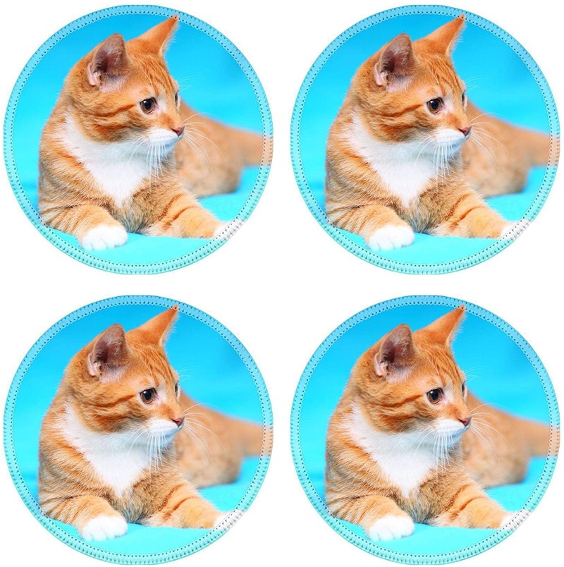 Minglu CM-006 Natural Rubber Round Drink Coasters Modern style pattern design, suitable for office, restaurant, home, or bars