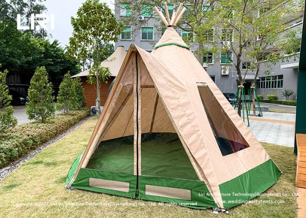 2 People Waterproof Luxury Outdoor Wooden Pole Mini Tipi Tent Family Kids