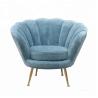 Buy cheap SGS Shell Shaped Turquoise Blue Velvet Dining Chairs With Gold Legs from wholesalers