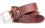 Men 'S Vintage Leather Classic Jean Belt With Zinc Alloy Pin Prong Buckle