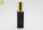 30ml 50ml Matte Black Square Serum Glass Bottle With Custom Gold Aluminum Pump