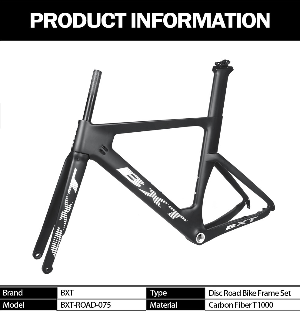 Full Carbon Fiber Road Bike Frame 700C Flat Mounted DIsc Brake
