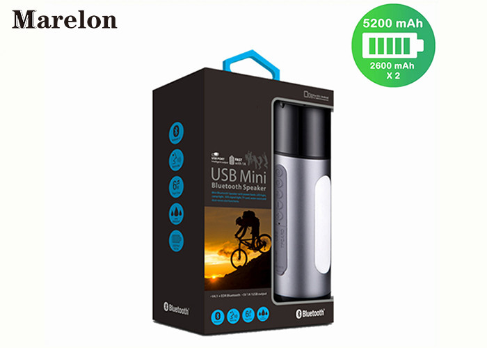 Outdoor Sports USB Power Bank Flashlight 5200mah With Wireless Bluetooth Speakers