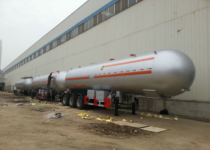 50 m3 Tank Semi Trailer For Liquid Petrol Gas , Butane , Propane Transport