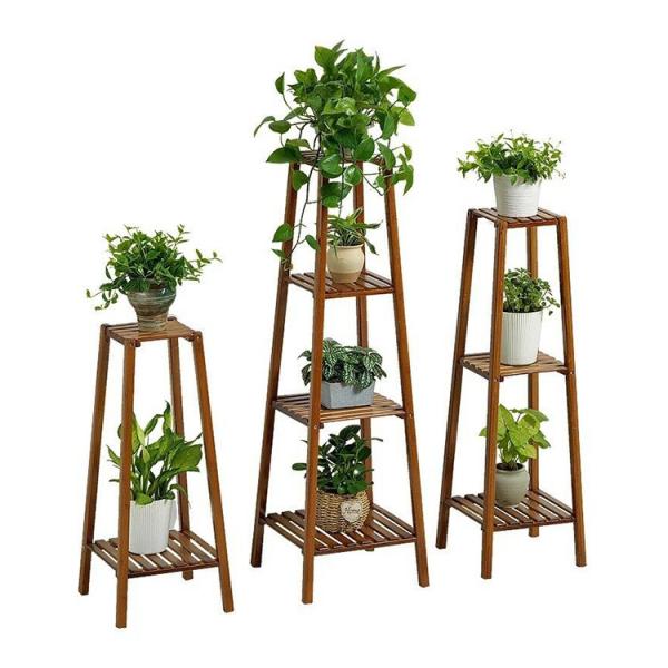 Buy cheap Natural Multi-layer Flower Stand for Balcony Living Room Home Decoration Potted Plant from wholesalers