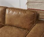 Light Brown Sectional 2 Seater Leather Sofa Hand Work Craft American Vintage