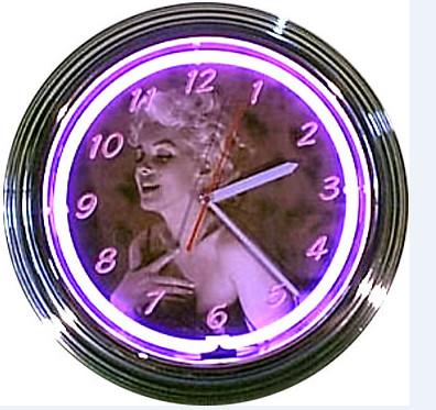 Buy cheap CUL AA Battery Neon Light Clocks 240V Neon Purple Clock from wholesalers