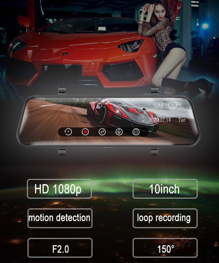 4 IR LEDs GPS Dual Lens WDR 1080P Dash Cam Built In G Sensor