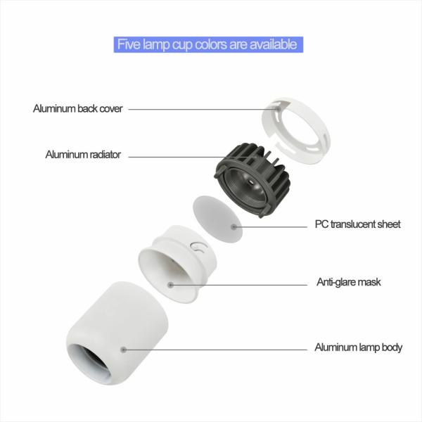 High CRI Surface Mounted LED Downlights Black IP20 Waterproof 2700K