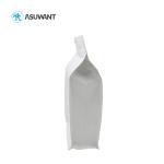 Biodegradable Kraft Paper Zipper Bags White Blank Flat Bottom Side Gusset