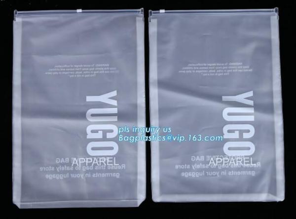 Plastic Cosmetics packaging bags With Slider Zipper Top, Frosted PVC Slider