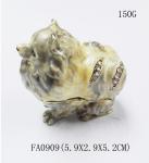 dog shape gold plated trinket box metal jewelry boxes small dog jewelry boxes