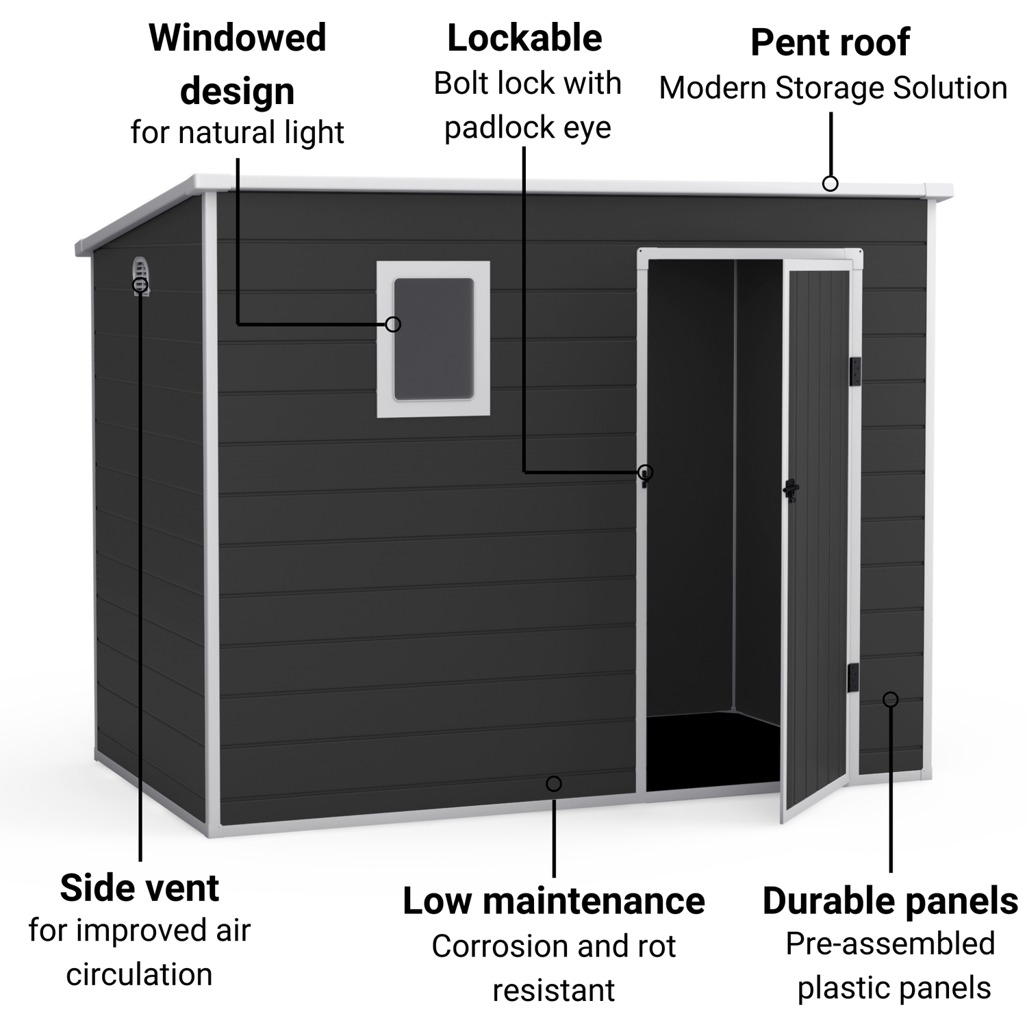 Efficiently Organize Your Garden Tools with W236xD130xH194cm Lockable Garden House