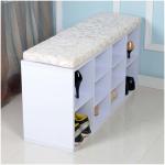 Melamine MDF Wooden Grid 100cm Width Entryway Shoe Bench