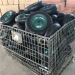 350-8 Green Steel Rim Cart Pneumatic Wheels Rubber Pneumatic Trolley Tyres