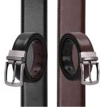 Double Sides Rotatable Fake Leather Belt 3.5cm Jeans Pants Pin Buckle Belt
