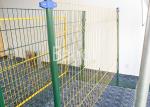 Green Vinyl Coated Wire Mesh Fence Panels With Metal Post High Strength