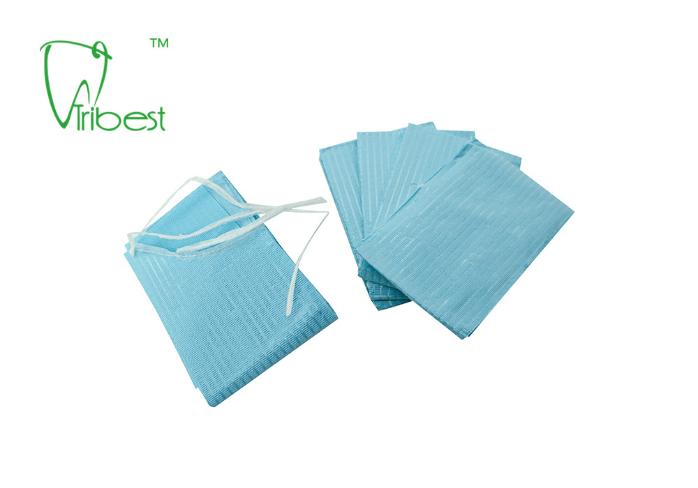 2 Ply Paper 1 Ply Poly Disposable Dental Bibs Dental Protective Wear With Tie