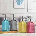 Polka Dot Glass Bottle 500ml For Press Type Dispensing Of Hand Sanitizer And