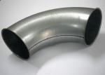 Silver White Dust Extraction Pipe Stainless Steel 60 Degree Elbow Welding
