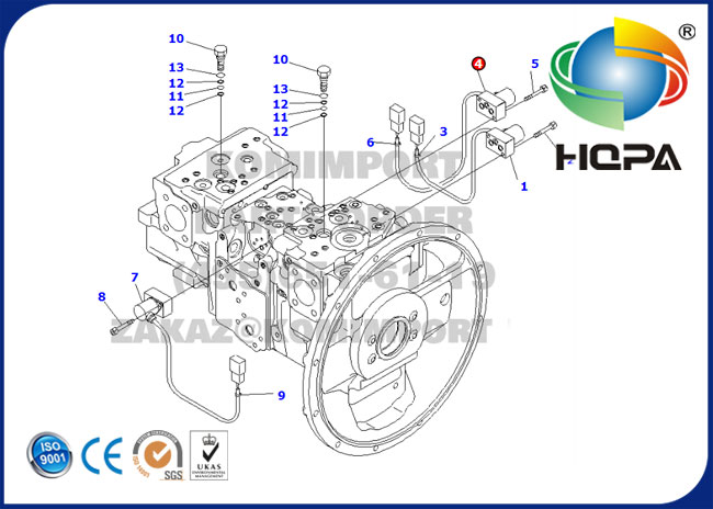 702-21-57400 7022157400 Pilot Valve Komatsu Parts PC200-7 PC200-8