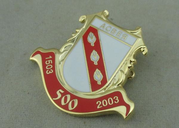 Buy cheap Brass Hard Enamel Pin Badges , Die Stamped Military 3D Brooch Gold Badge from wholesalers