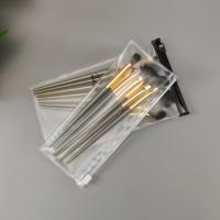 Buy cheap Custom Logo Plastic Zipper Bag Clear Frosted Dustproof Small For Cosmetic Brush product
