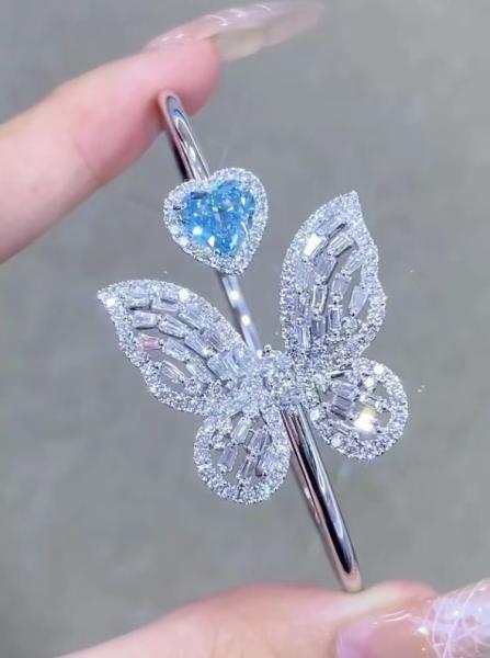 Cultivated Diamond Butterfly Bracelet Fancy Color Diamond Jewelry Earing