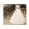 Buy cheap White Lace Elegant Long Sleeve Wedding Dresses Beaded Belt Floor Length from wholesalers