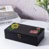Buy cheap Rectangle Black Wooden Storage Box With Hinged Lid 9.7x5.5x2.7Inch from wholesalers