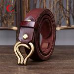 Black Reddish Brown Earthy Leather Belt Men With Smooth Waistband Cowhide