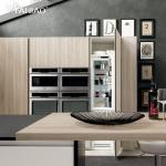 Minimalist Cabinet Designs Natural Wood Grain Stainless Steel Metal Modern