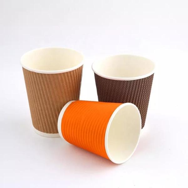 Buy cheap PE Coated Grease Resistant 12oz Disposable Hot Tea Cups Triple Wall Insulated Paper Cups from wholesalers